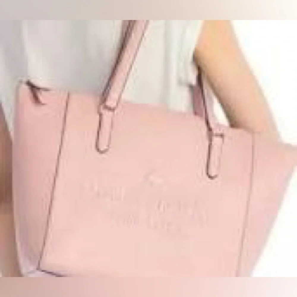 Kate Spade Sienne Logo Large Pink Zip Leather Tote